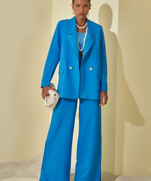 Alternative view of Calça Linho Pantalona Azul School - L'Cecci