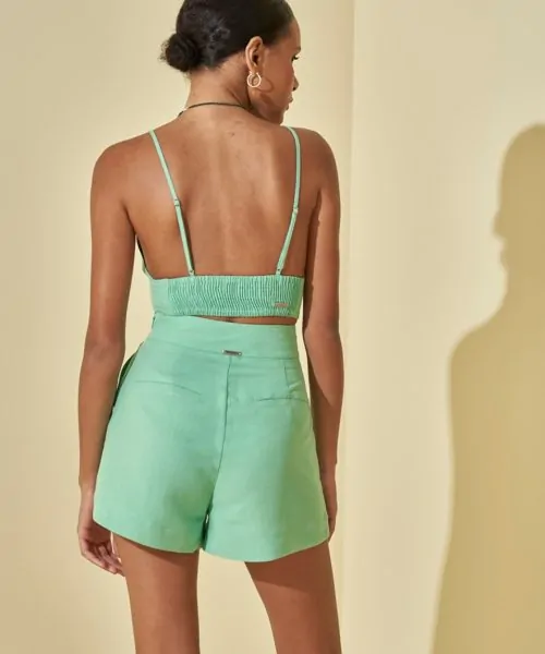 Alternative view of Top Linho Verde Lupy - L'Cecci