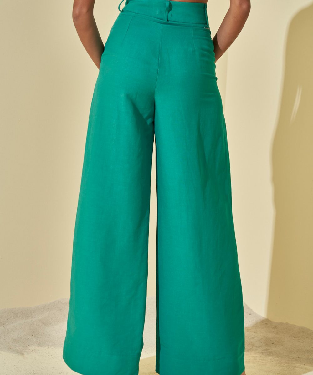 Alternative view of Calça Pantalona Verde Lagos - L'Cecci