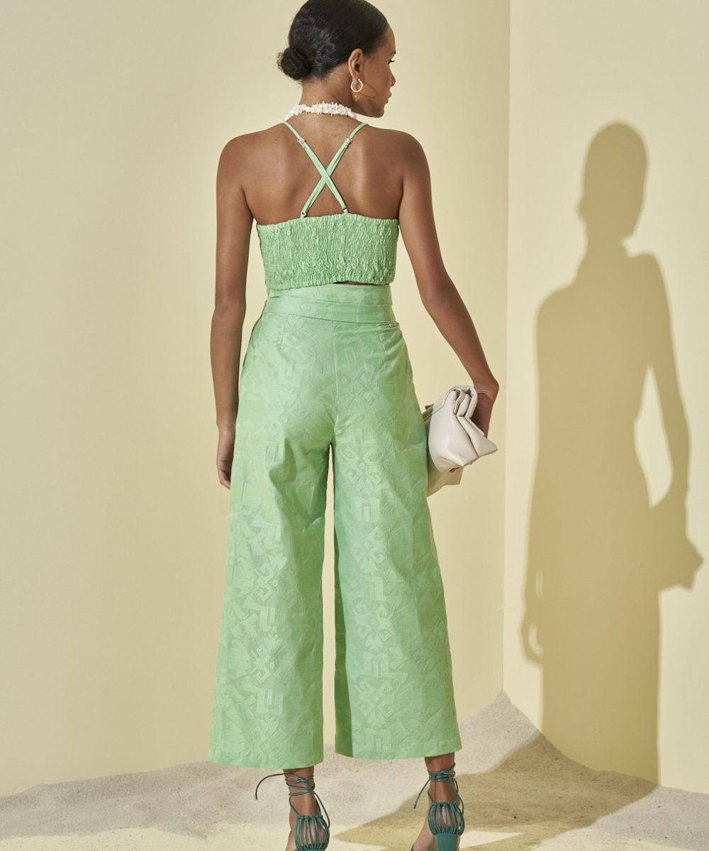 Alternative view of Calça Bordada Verde Lupy - L'Cecci