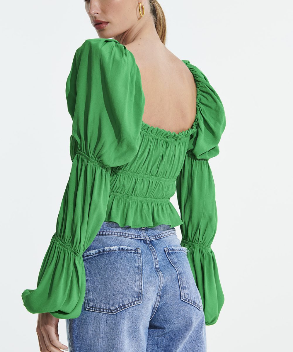 Alternative view of Blusa Ombro Estruturado Esmeralda - L'Cecci