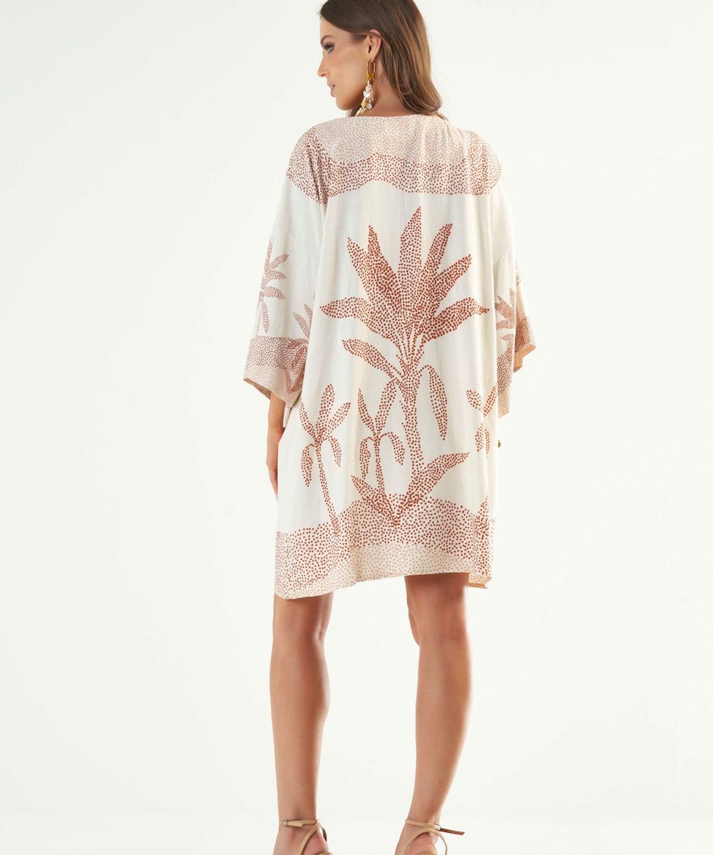 Alternative view of Kimono Linho Jade Tropicana - Oásis