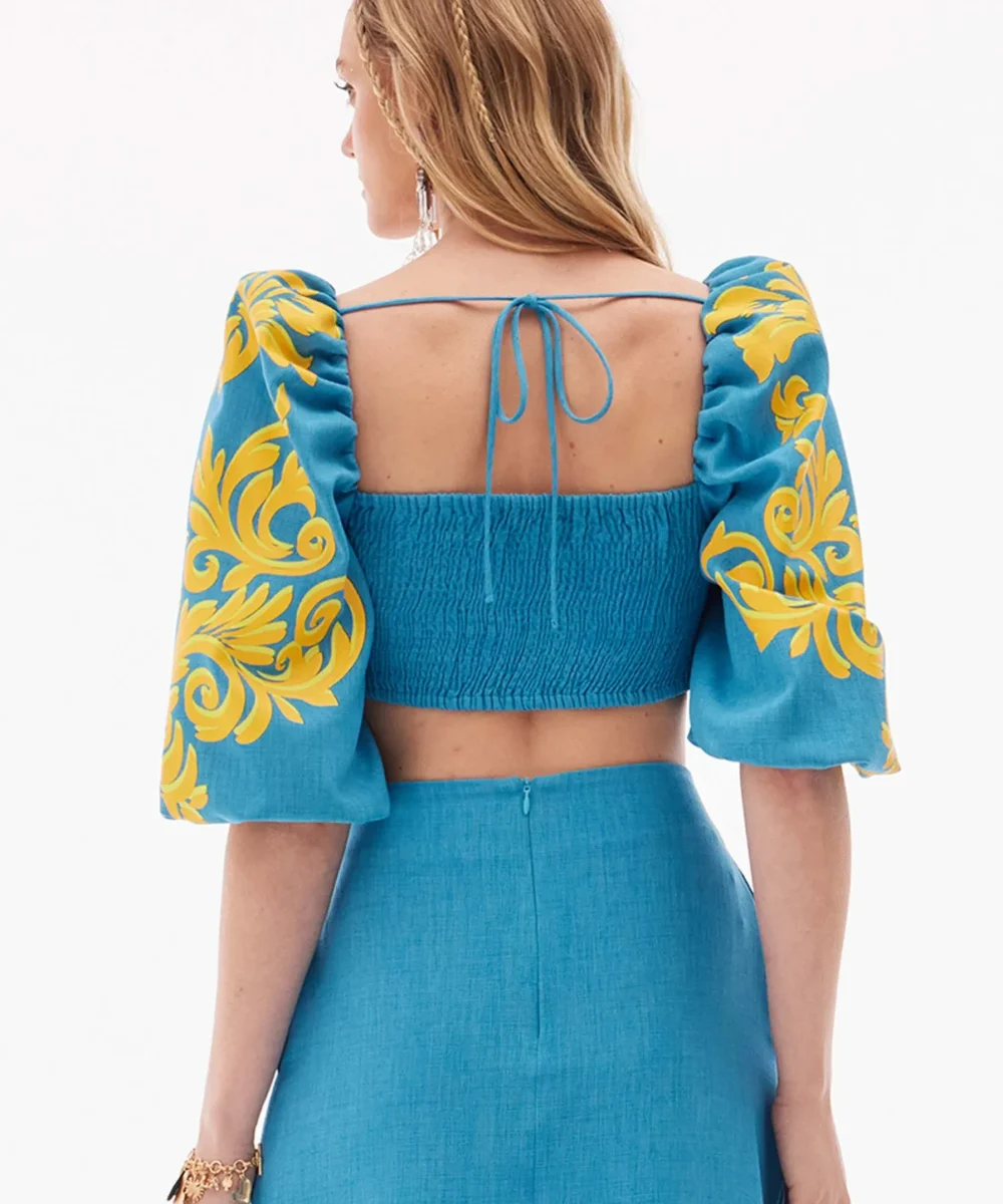 Alternative view of BLUSA CROPPED MANGA BUFANTE - AMAR DE AMARANTE