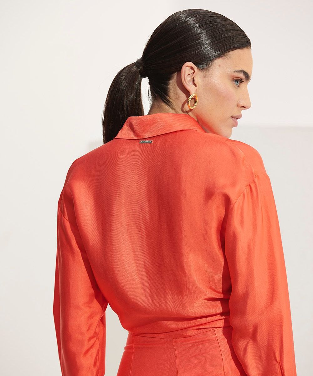 Alternative view of CAMISA COM AMARRAÇÃO ACETINADA MARKER- LCECCI