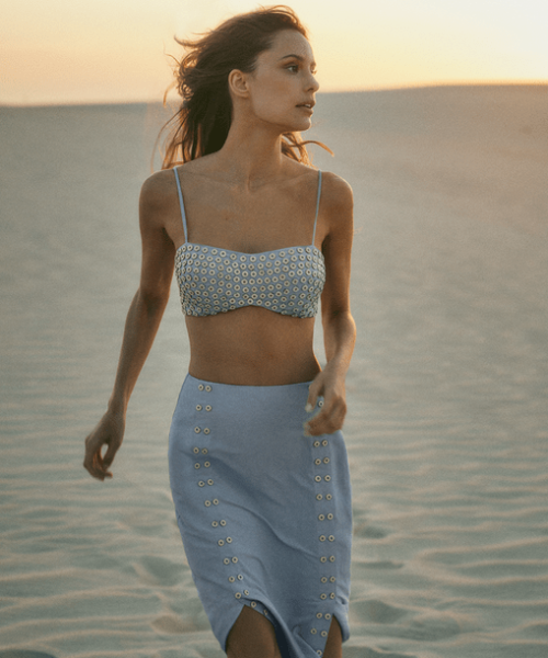 Alternative view of Saia Midi Lana Detalhe Blue Jeans - Vix