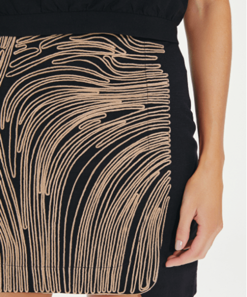 Alternative view of Saia Mini Lana Detalhe Black - Vix