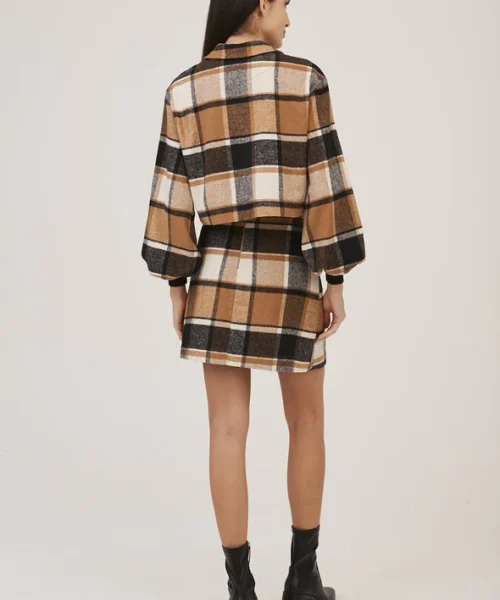 Alternative view of Jaqueta Mini Bomber Xadrez - Viviane Furrier