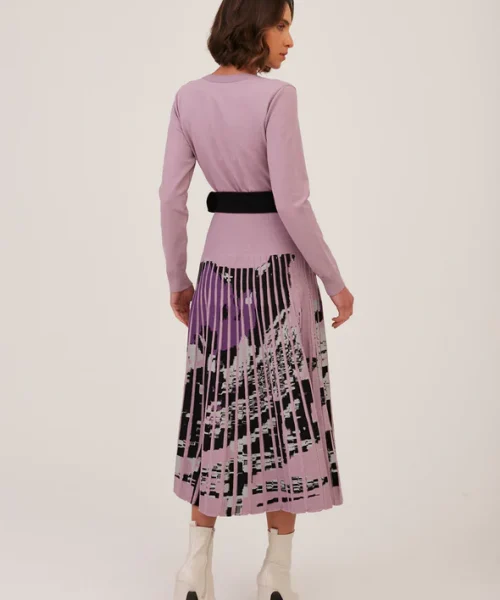 Alternative view of Saia Midi em Tricot Jacquard - Viviane Furrier