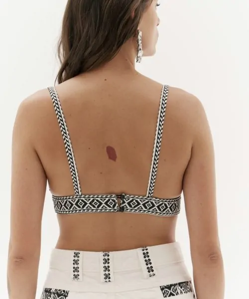 Alternative view of Top Sarja de Alça Cropped Branco - Amar de Amarante