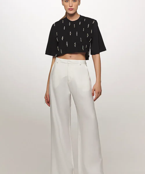 Alternative view of Blusa Malha Bordada Pedraria - CAOS