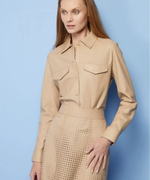 Alternative view of Camisa Couro Andrea Creme -  Iorane