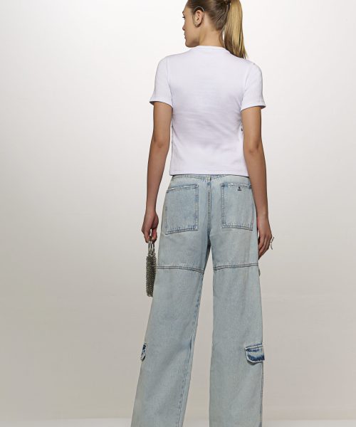 Alternative view of Blusa Malha Canelada com Botões Off White - CAOS