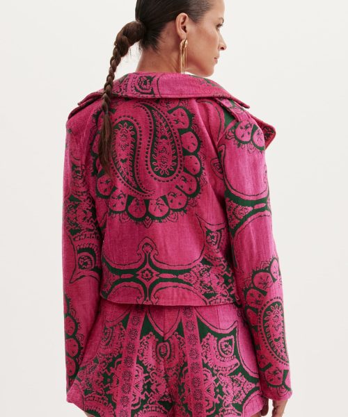 Alternative view of JAQUETA BIKER CURTA - AMARANTE