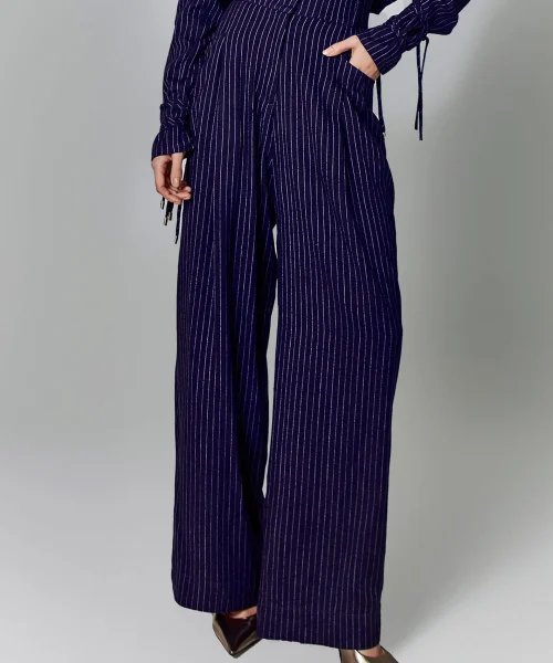 Alternative view of Calça Pantalona Listrada Navy