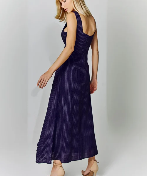 Alternative view of Vestido Midi Listrado Navy