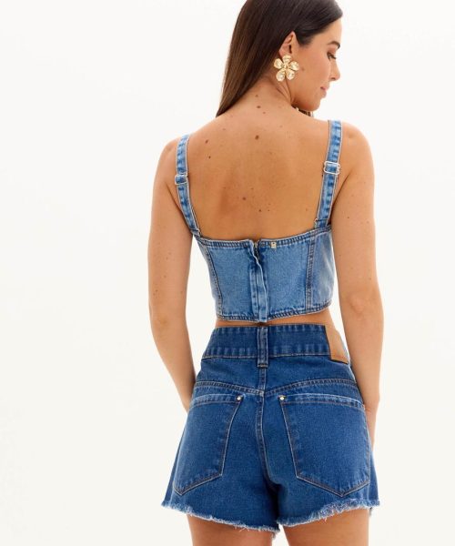 Alternative view of Top Jeans Cropped - Amarante do Brasil