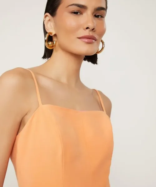 Alternative view of Vestido Midi De Alça Decote Reto Acinturado e Saia Ampla Com Cinto - Animale