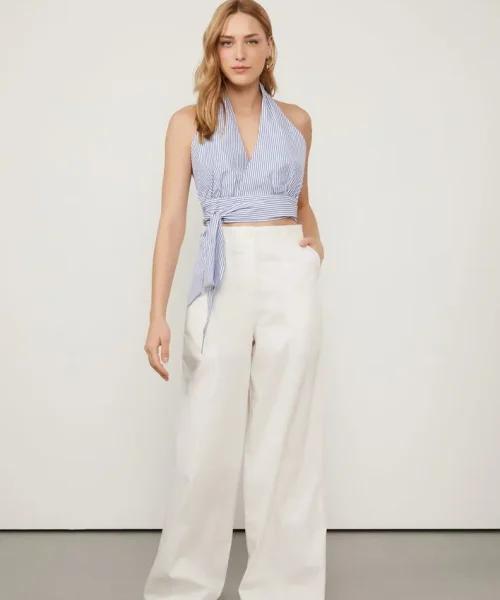 Alternative view of Frente Única De Tricoline Listrada - Animale