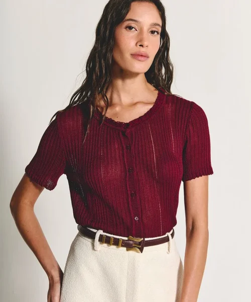 Alternative view of Blusa Tricot Luana Vermelho Ameixa - ByNV