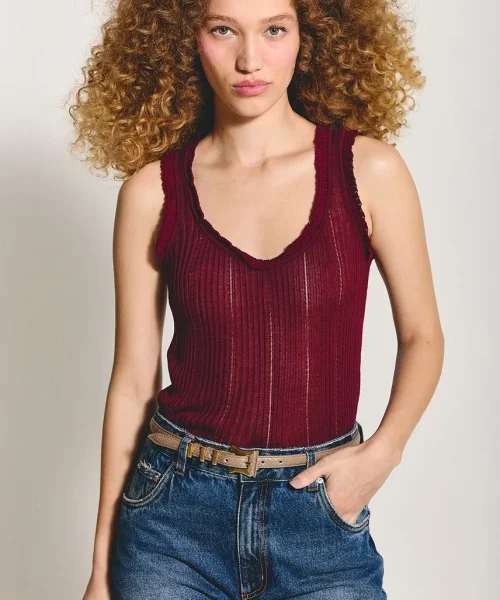 Alternative view of Regata Tricot Tina Vermelho Ameixa - ByNV