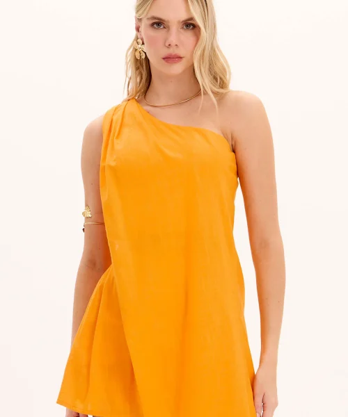 Alternative view of Blusa Alongada Ombro Único - Amarante