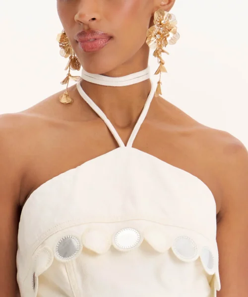 Alternative view of Vestido Curto Sarja Bordado - Amarante Do Brasil