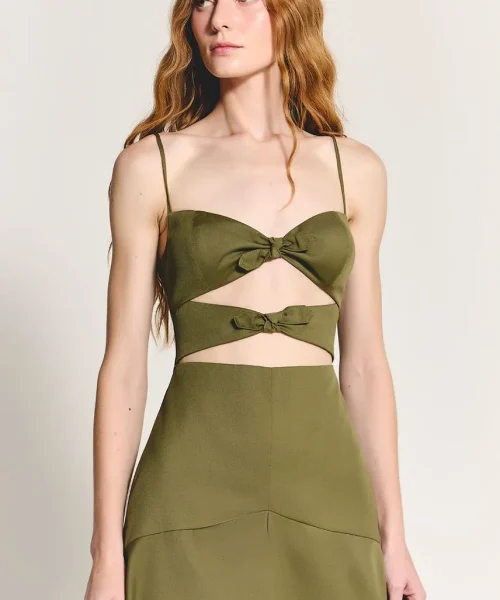 Alternative view of Vestido Flavia Verde Army - ByNV