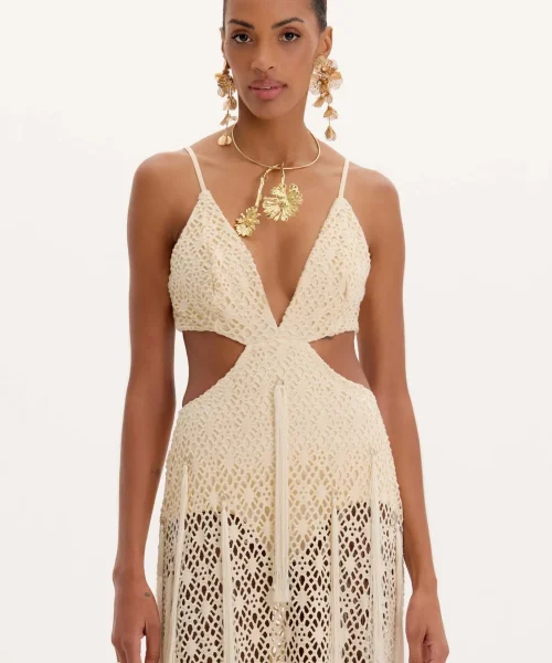 Alternative view of Vestido Midi Cut Out Renda - Amarante