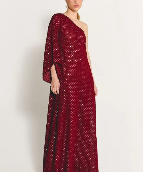 Alternative view of Vestido Raissa Vermelho Ameixa - ByNV