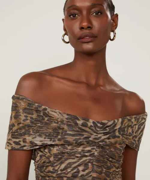 Alternative view of Vestido Tule Babados Lili Est Leopardo - Animale