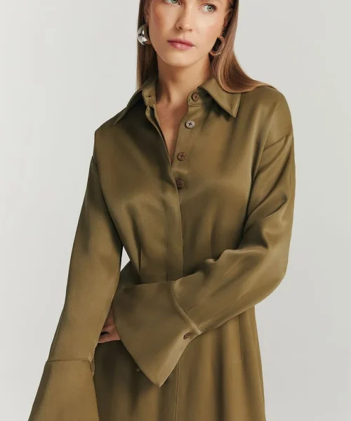 Alternative view of Vestido Isana Verde Army - ByNv