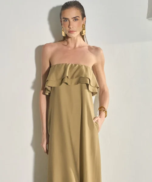 Alternative view of Vestido Maxi Midi Com Babados-Anne Fernandes