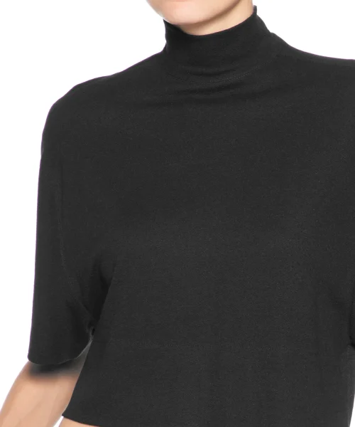 Alternative view of Blusa Malha Crepe Preto - Animale