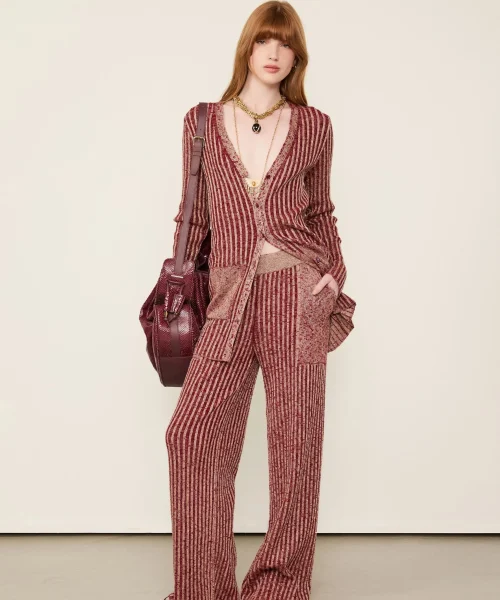 Alternative view of Cardigan De Tricot Canelado Com Lurex Slim - ANIMALE