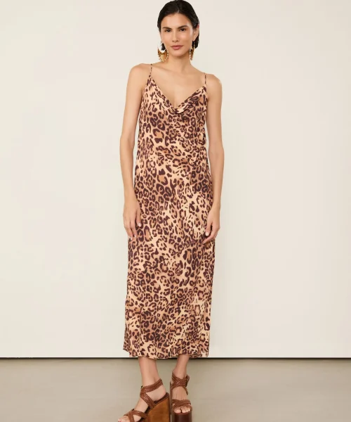 Alternative view of Slip Dress De Georgette Estampado Degagê - Animale