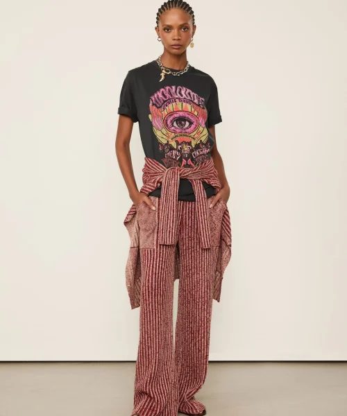 Alternative view of Calça De Tricot Canelado Mix Lurex Cintura Média -  Animale