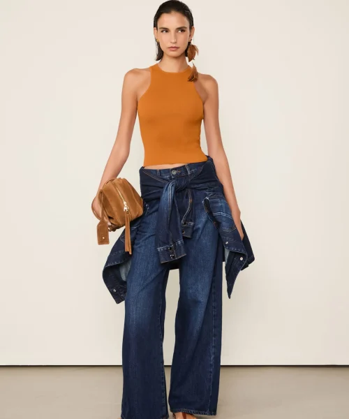 Alternative view of Regata de Tricot Básica Laranja - Animale