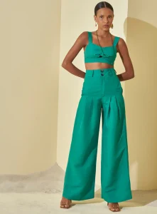 Calça Pantalona Verde Lagos - L'Cecci
