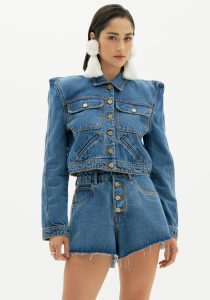 Jaqueta Jeans com Ombreira - Amarante do Brasil