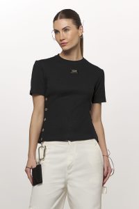 Blusa Malha Canelada com Botões - CAOS