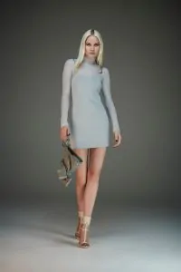 Vestido Tricô Alça Corrente Cinza Cronos - Caos