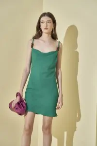 Vestido Slim Alças Finas com Detalhes - L'Cecci