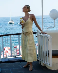 Vestido Longo Micro Babados - Anne Fernandes