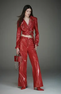 Jaqueta Perfecto de Vinil Vermelho - Caos