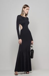 Vestido Longo Costas Vazada Preto - Caos