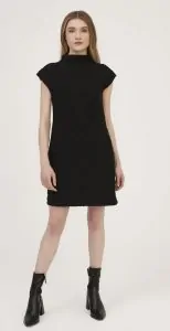 Blusa Gola Alta em Tricot Tweed Preto - Viviane Furrier