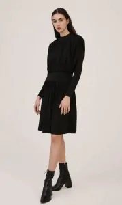 Vestido Malha Drapeado Preto - Viviane Furrier