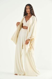 Kimono Linho Com Franjas Joana - Oásis Resortwear