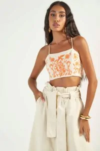 Top Bordado Com Amarração Sofia - Oásis Resortwear