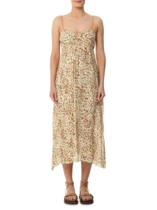 Vestido Slip Dress Detalhe Pregas Onça - Animale